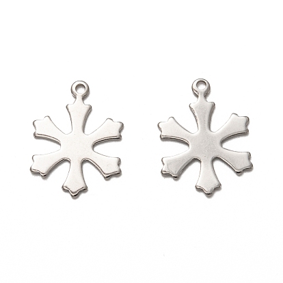 201 Stainless Steel Pendants, Laser Cut, Snowflake, for Christmas