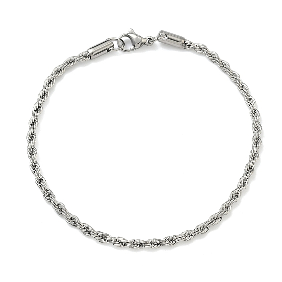 3мм 201 браслеты-цепочки из нержавеющей стали для женщин, с карабин-лобстерами 