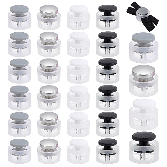 80шт 4 цвета пластиковые пружинные шнуры замки, 1-луночное, аксессуары