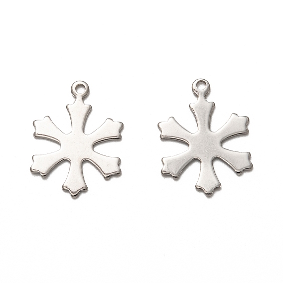 201 Stainless Steel Pendants, Laser Cut, Snowflake, for Christmas