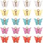 Alloy Pendants, with Resin and Glitter Powder, Butterfly, Golden