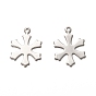 201 Stainless Steel Pendants, Laser Cut, Snowflake, for Christmas