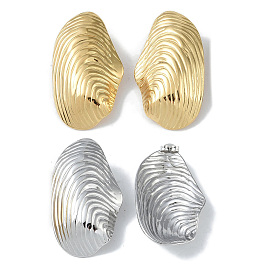 304 Stainless Steel Stud Earrings, Shell Shape