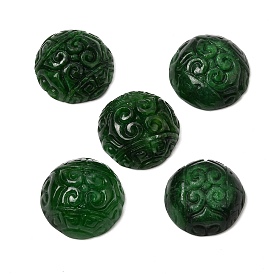 Натуральные бирманские нефритовые кабошоны, окрашенные красителем, резной полукруглый/купол