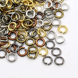 Anillos de salto abiertos anillos de salto de latón, sin plomo y cadmio, 4x0.8 mm, Sobre 11000 unidades / 500 g