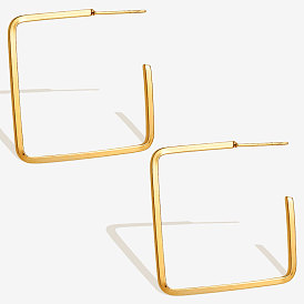 Стильные 304 квадратные серьги-гвоздики из нержавеющей стали