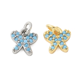 Латунные микро проложить кубического циркония прелести, без кадмия, без никеля и без свинца, бабочки прелести, с целью перехода в кольце