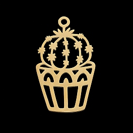 Ионное покрытие (ip) 201 подвески из нержавеющей стали, лазерная резка, кактус