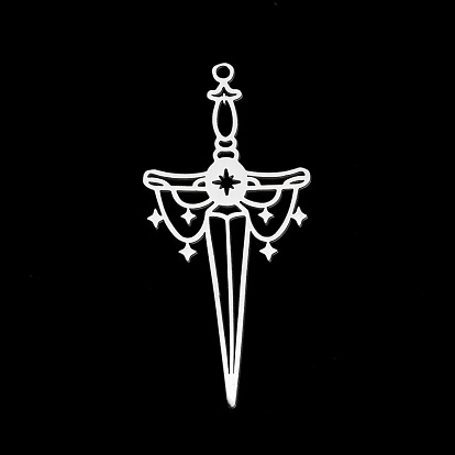 304 Stainless Steel Pendants, Laser Cut, Sword