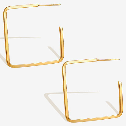 Стильные 304 квадратные серьги-гвоздики из нержавеющей стали