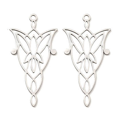 201 подвески из нержавеющей стали, лазерная резка, цветочный шарм