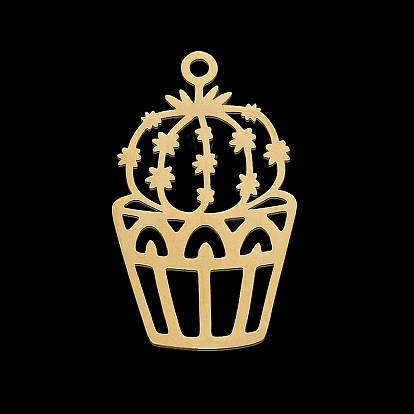 Ионное покрытие (ip) 201 подвески из нержавеющей стали, лазерная резка, кактус