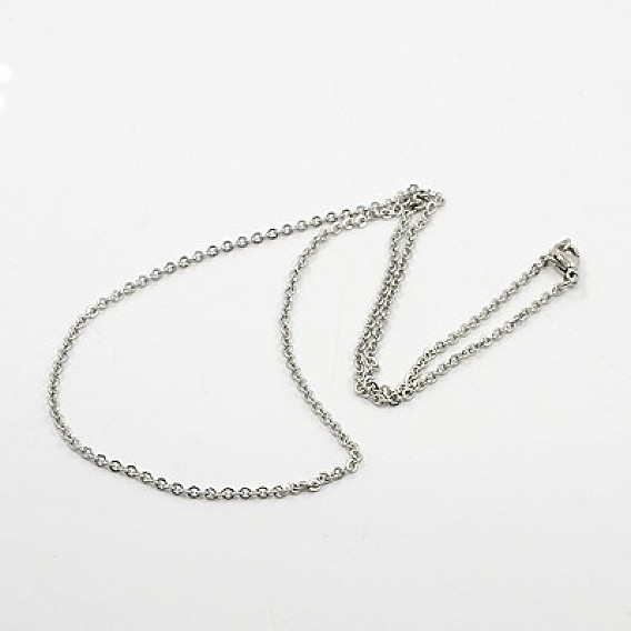 Collar de cadena de cable para los hombres, 304 collares de acero inoxidable, con cierre de langosta, 17.7 pulgada (45 cm), 1 mm