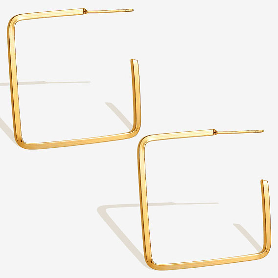 Стильные 304 квадратные серьги-гвоздики из нержавеющей стали