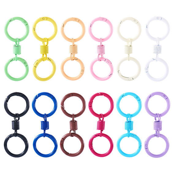 12 шт. 12 цвета сплава пружинные застежки, с весенними находками