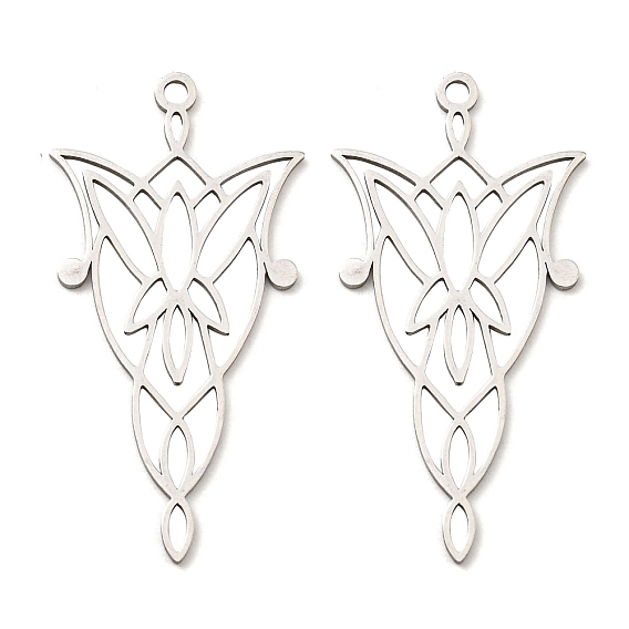 201 подвески из нержавеющей стали, лазерная резка, цветочный шарм