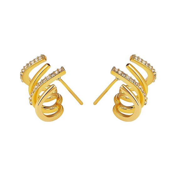 Серьги-гвоздики с кристаллами и стразами, украшения из латуни для женщин