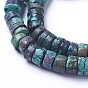 Natural HuBei Turquoise Beads Strands, Heishi Beads, Flat Round/Disc