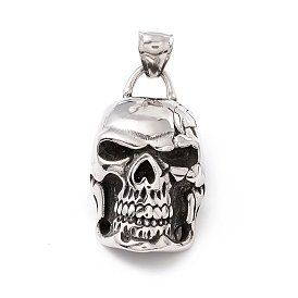 Tibetan Style 304 Stainless Steel Pendants, Skull