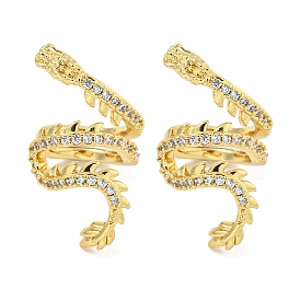 Серьги-манжеты из циркония, дракон