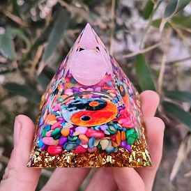 Orgonite Pyramid Resin Energy Generators, for Home Office Desk Decoration