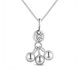 Ожерелье shegrace 925 из стерлингового серебра, кулон с фианитом и бусинами