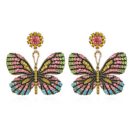 Sparkling Insect Butterfly Earrings with Creative Design and High Quality Stones for Women
