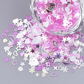 Ornament Accessories, PVC Plastic Paillette/Sequins Beads, No Hole/Undrilled Beads, Mixed Shapes