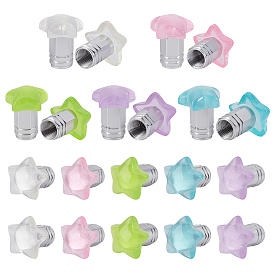 20шт. 5 цвета смоляные звездочки и алюминиевые колпачки для вентилей шин