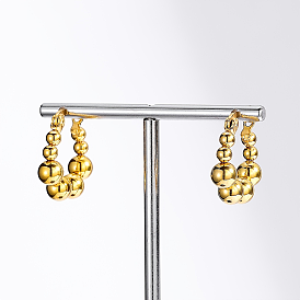 201 pendientes de aro de acero inoxidable para mujer, rondo