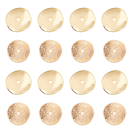 40 шт. 2 стили латунные бусины-проставки, изогнутые плоские круглые, без никеля 