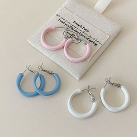 Серьги-кольца из эпоксидного сплава, платина