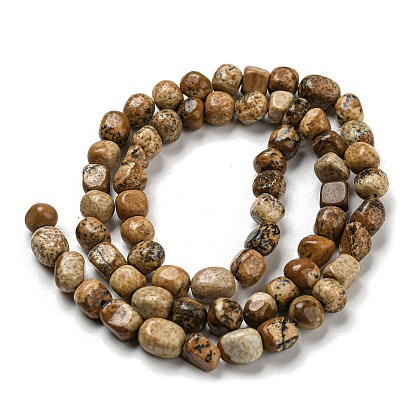 Natural Picture Jasper Bead Strands, Tumbled Stone, Nuggets