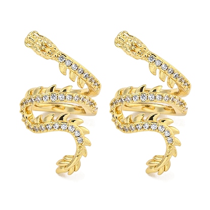 Серьги-манжеты из циркония, дракон