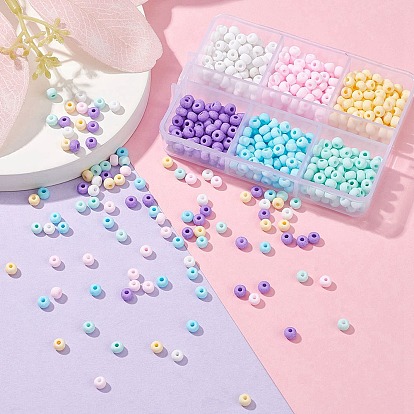 660Pcs 6 Colors Handmade Frosted Porcelain Beads, Flat Round