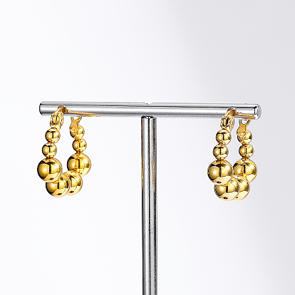 201 pendientes de aro de acero inoxidable para mujer, rondo