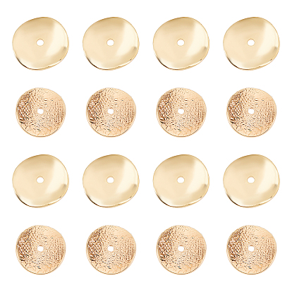 40 шт. 2 стили латунные бусины-проставки, изогнутые плоские круглые, без никеля 