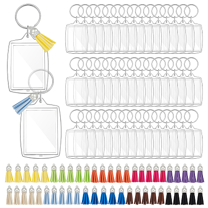 Набор для изготовления брелка своими руками, включая акриловый брелок для фоторамки, Искусственные замши кисточкой подвесные украшения