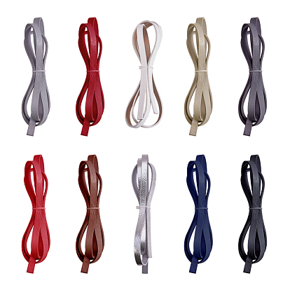 PandaHall Elite Imitation Leather Cords, with Back in Random Color