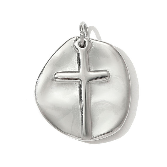 304 подвески из нержавеющей стали, плоские круглые с поперечными прелести, с целью перехода в кольце