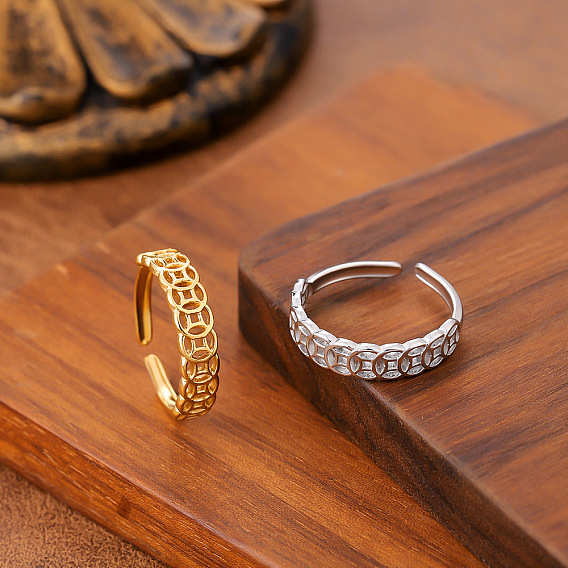 304 открытые кольца манжеты из нержавеющей стали, китайские медные монеты