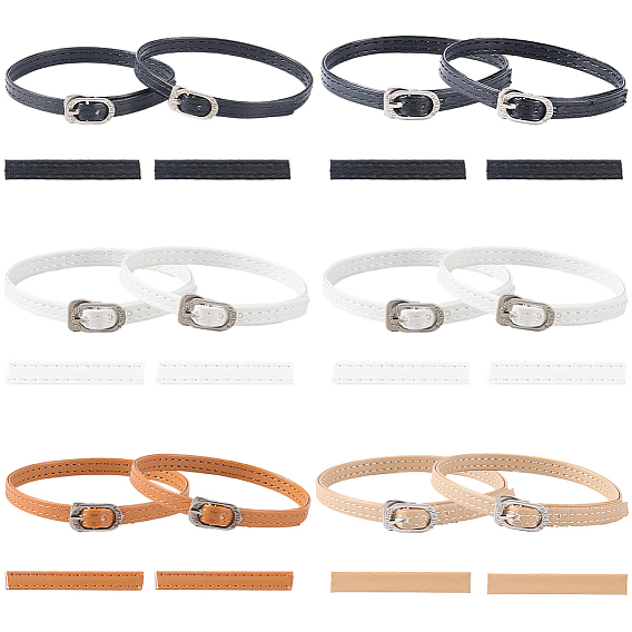6 пары 6 цвета шнурки из искусственной кожи, ремешок для обуви, с железными пряжками, для обуви на высоком каблуке