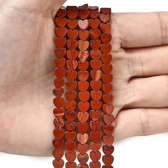 Натуральные красные яшмы бусы пряди, сердце