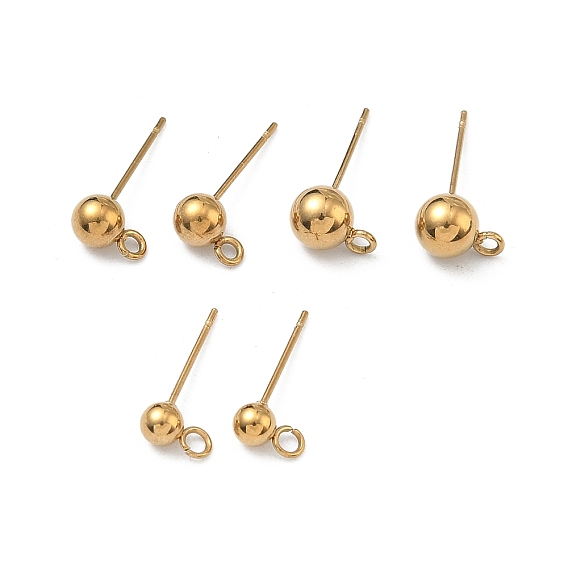 304 Выводы серьги из нержавеющей стали шпилька, ионное покрытие (ip), стойки покрытие, круглые, с петлей