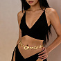 Alloy Textured Irregular Oval Link Chain Belts for Women