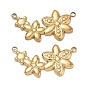 304 Stainless Steel Pendants, Flower Charms, Ion Plating(IP)