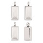 4Pcs 304 Stainless Steel Pendants, Imitation Golden Brick Charm
