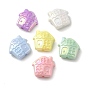 UV Plating Opaque Acrylic Beads, Iridescent, House