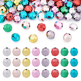 50 шт. непрозрачные акриловые бусины с покрытием, граненые, круглые