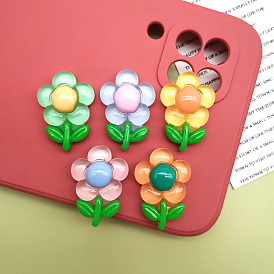 Opaque Resin Cabochons, for Hair Accessories, Flower